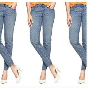 Gap blue with white polkadots skinny Jeans size 25